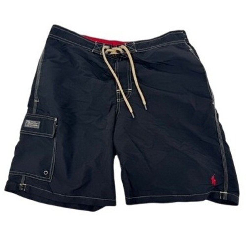 Polo Ralph Lauren Swim Trunks Mens M Navy Blue Cargo Board Shorts